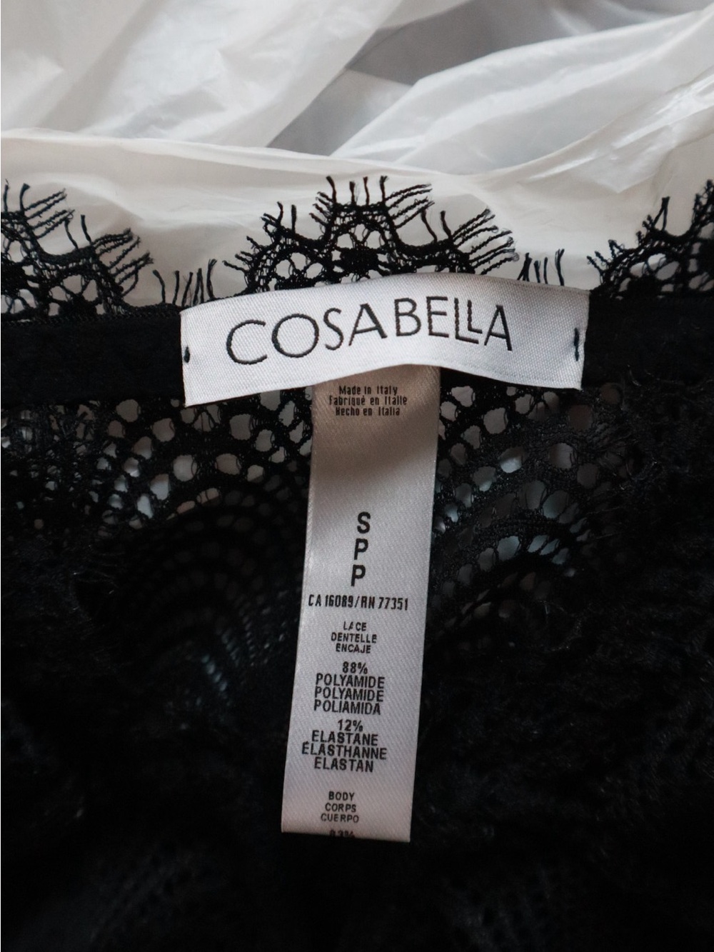 Cosabella Black Lace V-Plunge Longline Bralette - Picture 4 of 4